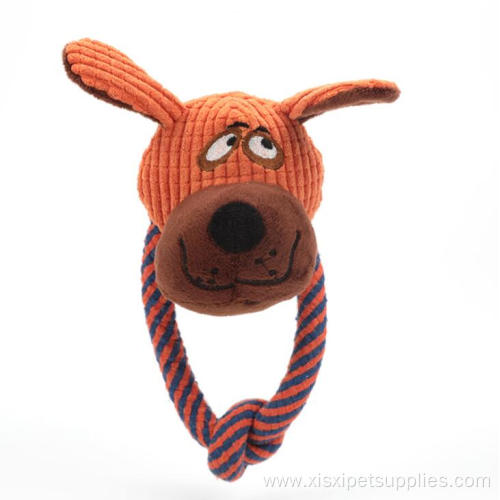 Cartoon interactive chewing squeaky plush dog toys